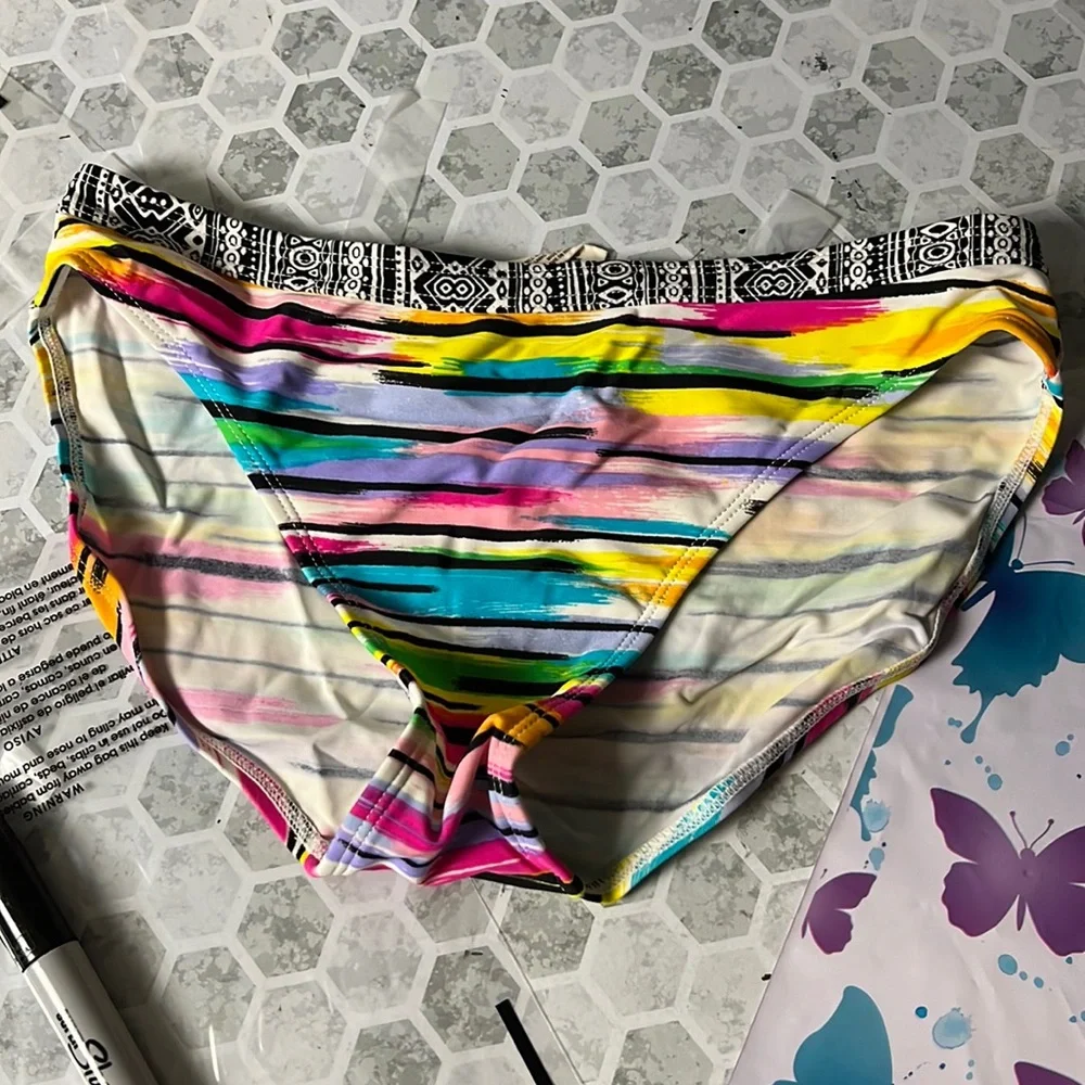 Mudd Sz 18 Colorful Bikini Swimsuit Bottoms